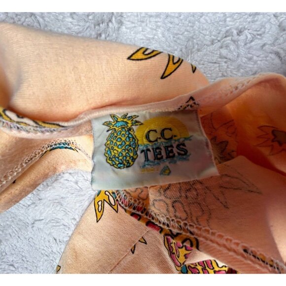 CC Tess Womens Scoop Neck Pineapple Print Sleeveless Maxi Tank Dress Small Peach - Picture 3 of 9